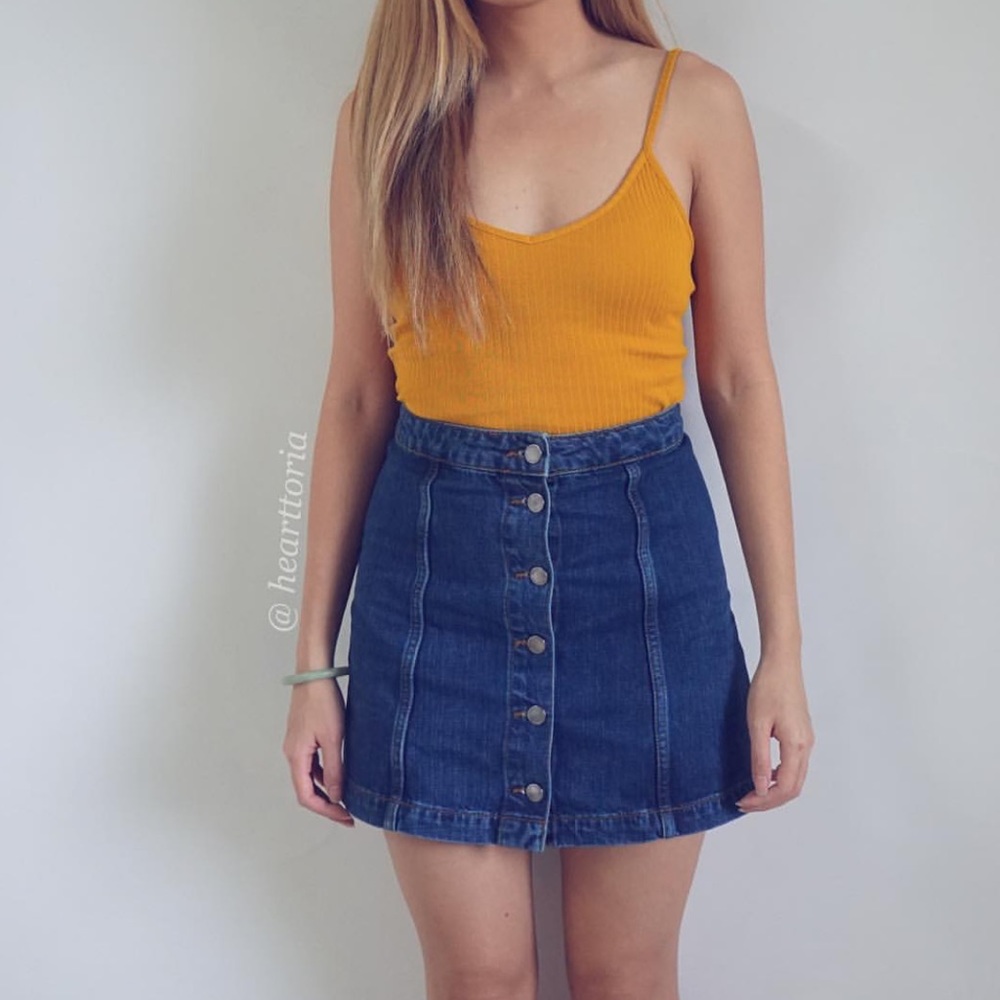Topshop mustard tank top